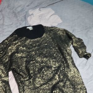 Alberto Makali Black and Gold Metallic Women's Sweater